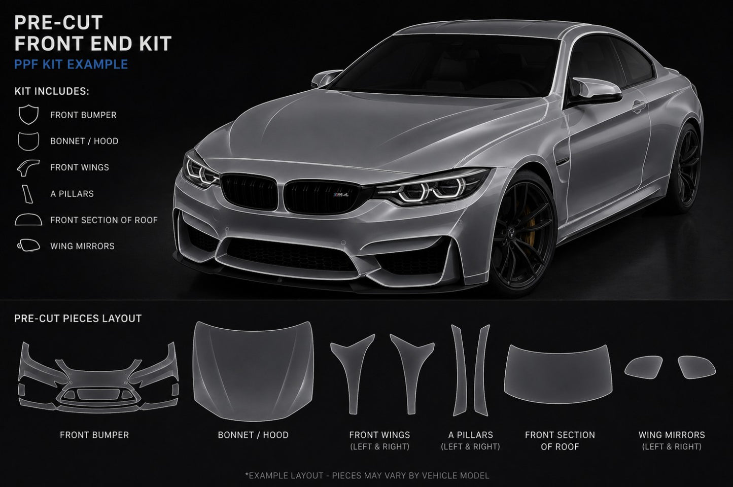 Pre Cut PPF - FRONT END KIT - FOR ANY CAR